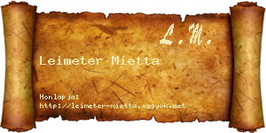 Leimeter Mietta névjegykártya
